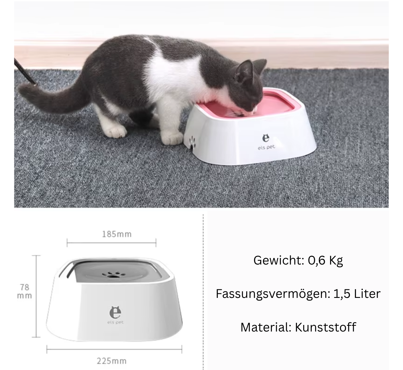 Anti-Spritz Trinknapf für Hunde und Katzen